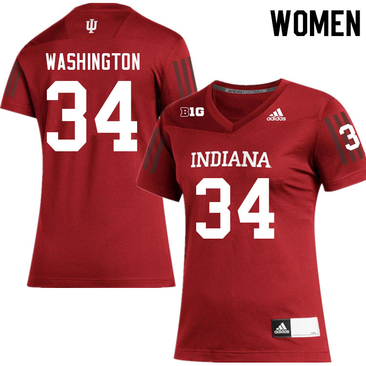 Women #34 Chase Washington Layne Indiana Hoosiers College Football Jerseys Sale-Crimson